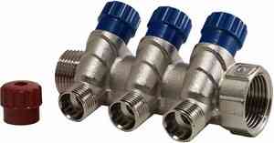 Коллектор с вентилями VALTEC 1"х1/2"х3 вых. НР VTc.560.N.0603