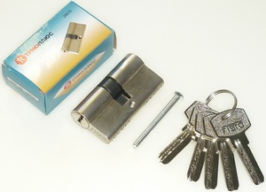 Сердцевина замка AL 60мм 5кл, профильный ключ, кл-кл, хром